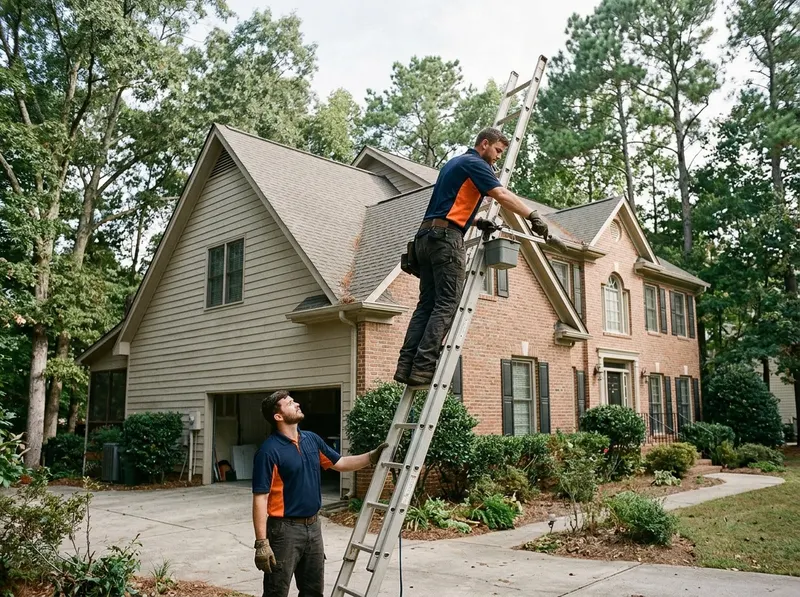 Two-Story Gutter Cleaning in Macon, GA